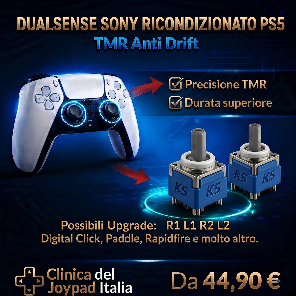 DUALSENSE SONY PS5 RICONDIZIONATO + ANALOGICI TMR ANTI DRIFT